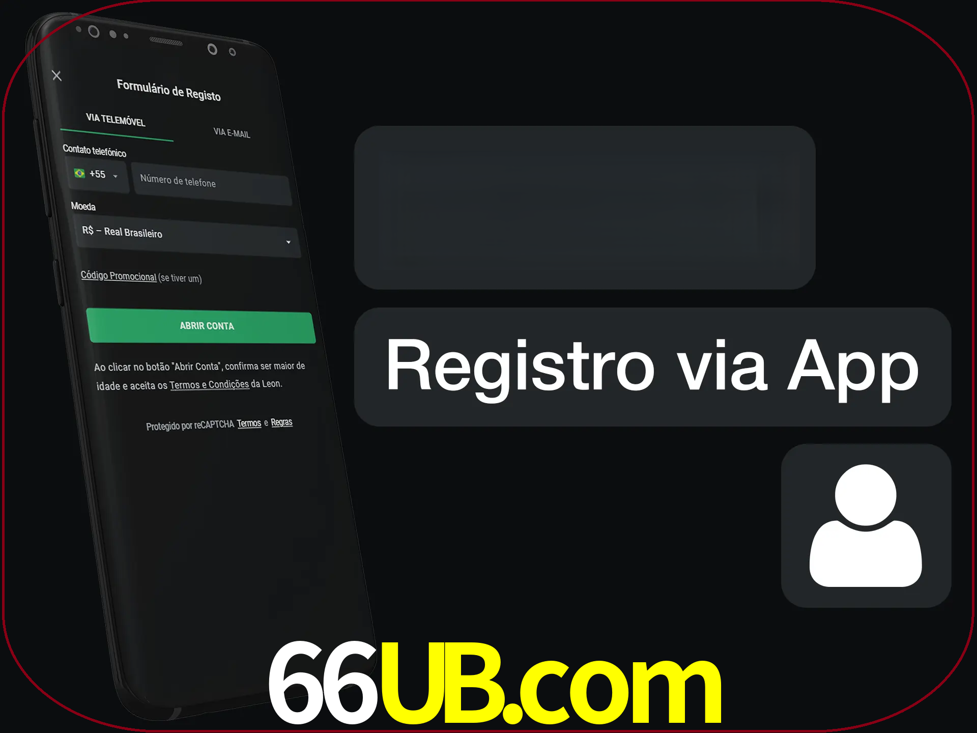 Registre-se com duas etapas usando o aplicativo.