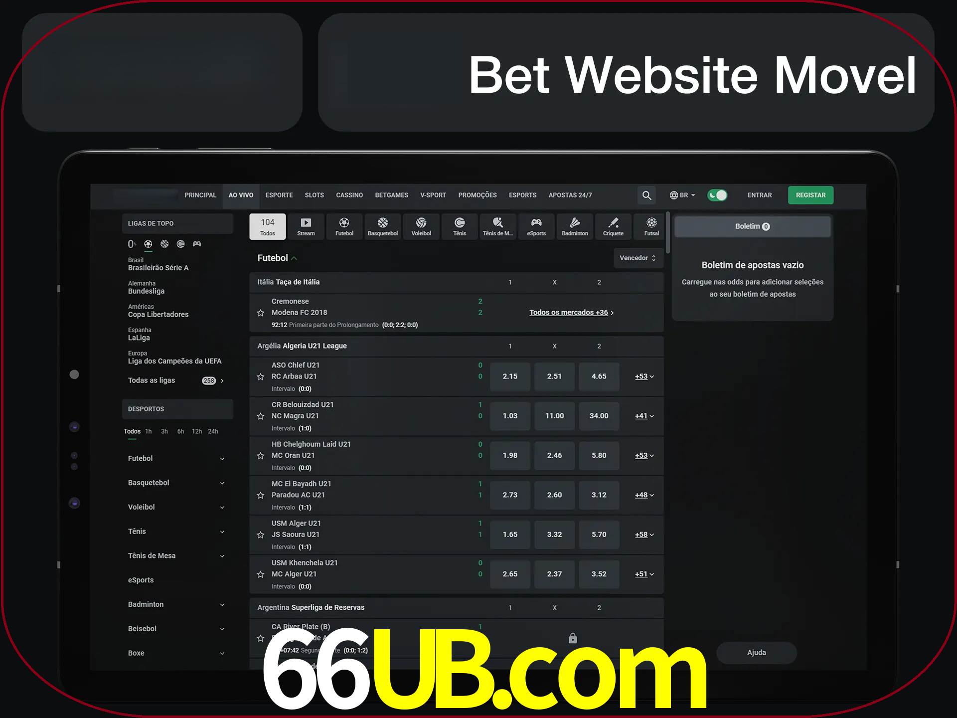 Use nosso website em qualquer dispositivo.